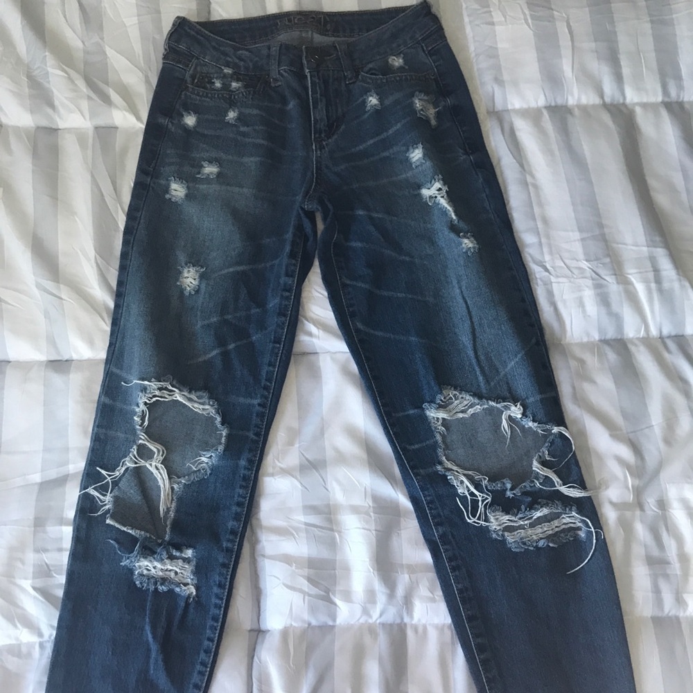 A pair of mom jeans from Rue 21.